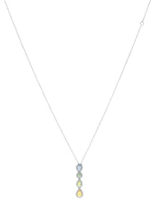 18Kサファイアダイヤモンドネックレス　シルバー／マルチ