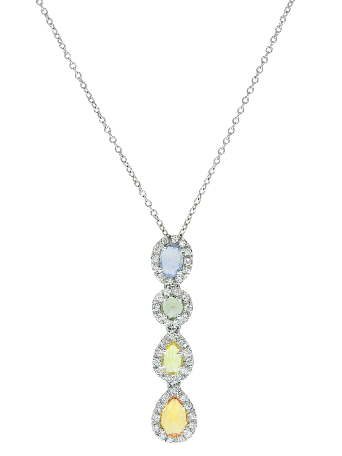 18Kサファイアダイヤモンドネックレス シルバー/マルチ