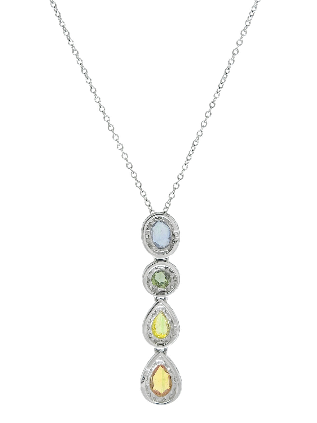 18Kサファイアダイヤモンドネックレス シルバー/マルチ