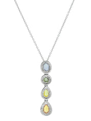 18Kサファイアダイヤモンドネックレス シルバー/マルチ