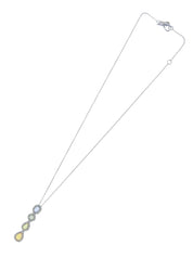 18K Sapphire and Diamond Necklace in Silver/Multi
