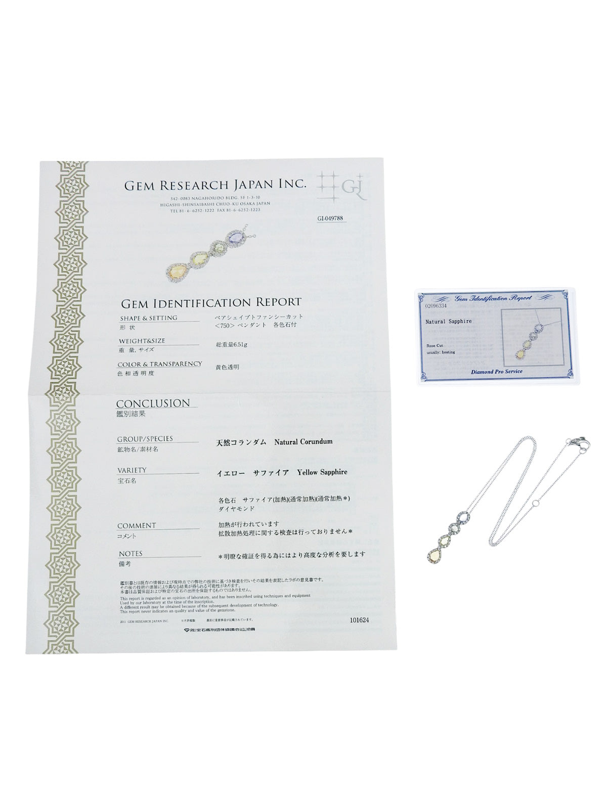 18K Sapphire and Diamond Necklace in Silver/Multi