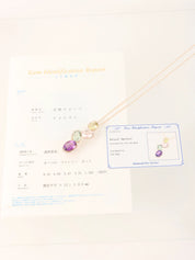 18Kダイヤモンドアメジストオーバルストーンネックレス ゴールド/マルチ