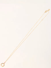 18K Sapphire Trinity Necklace in Pink/White Gold/Yellow Gold/Pink Gold