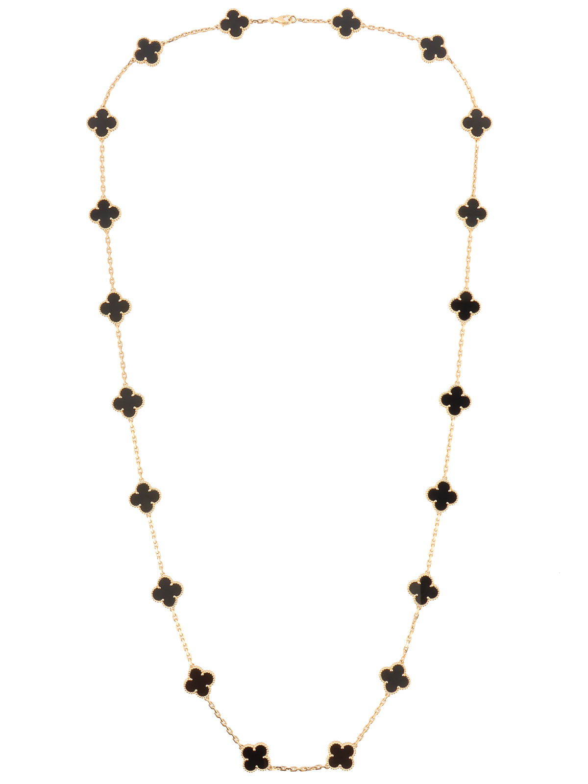 18K Vintage Alhambra 20 Motif Necklace Black/Gold