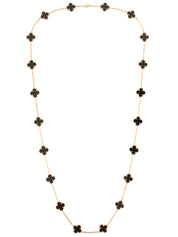 18K Vintage Alhambra 20 Motif Necklace Black/Gold