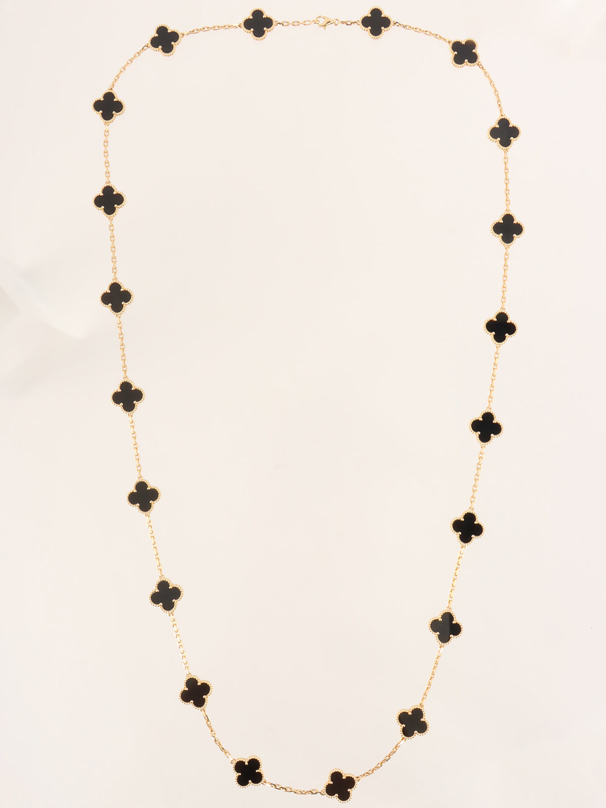 18K Vintage Alhambra 20 Motif Necklace Black/Gold