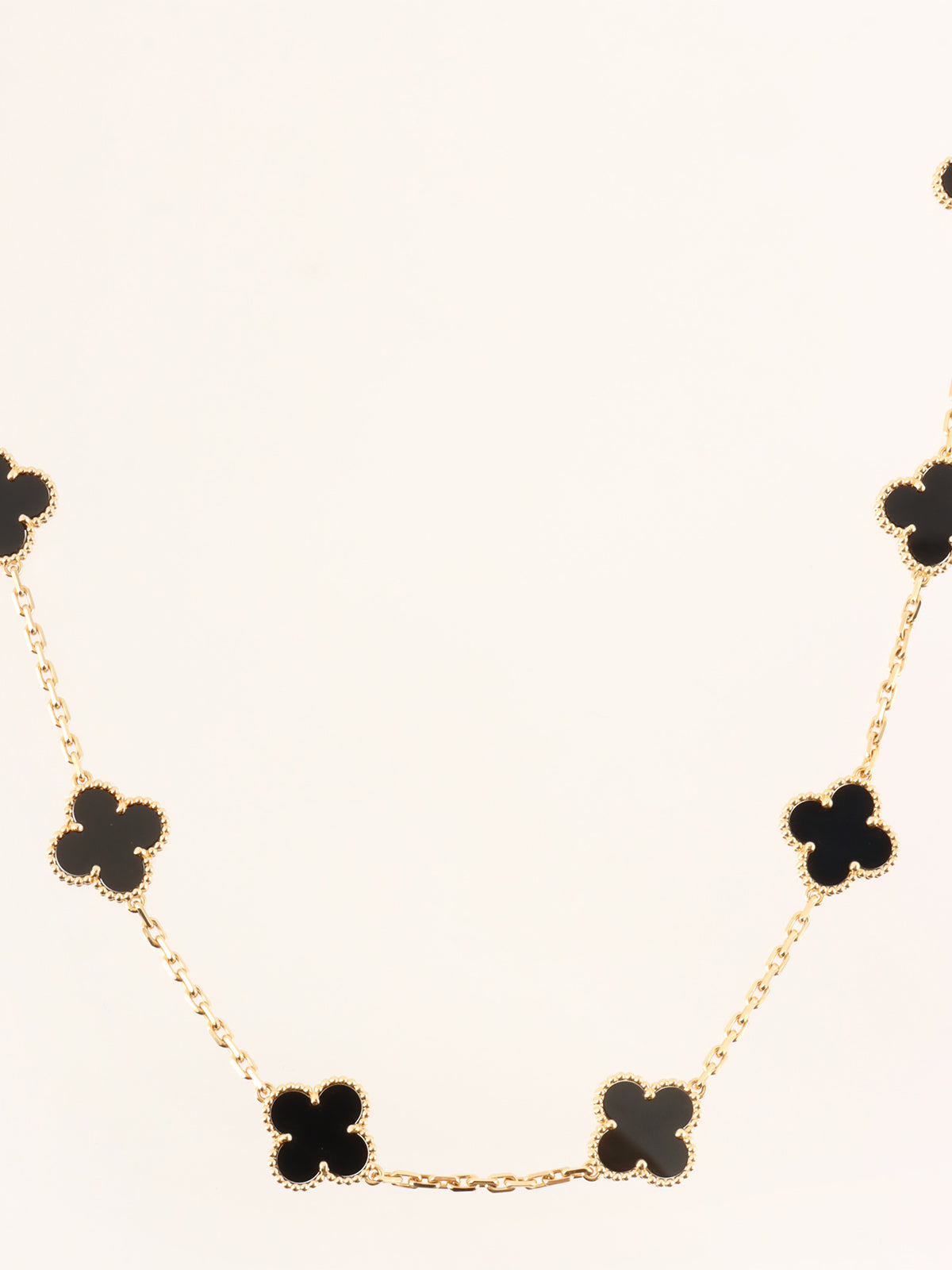 18K Vintage Alhambra 20 Motif Necklace Black/Gold
