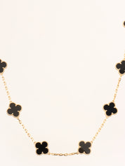 18K Vintage Alhambra 20 Motif Necklace Black/Gold