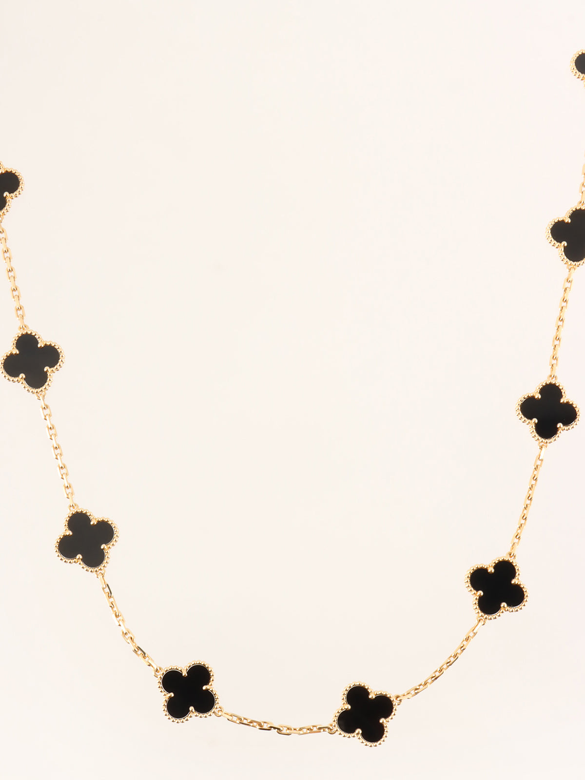 18K Vintage Alhambra 20 Motif Necklace Black/Gold