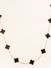 18K Vintage Alhambra 20 Motif Necklace Black/Gold