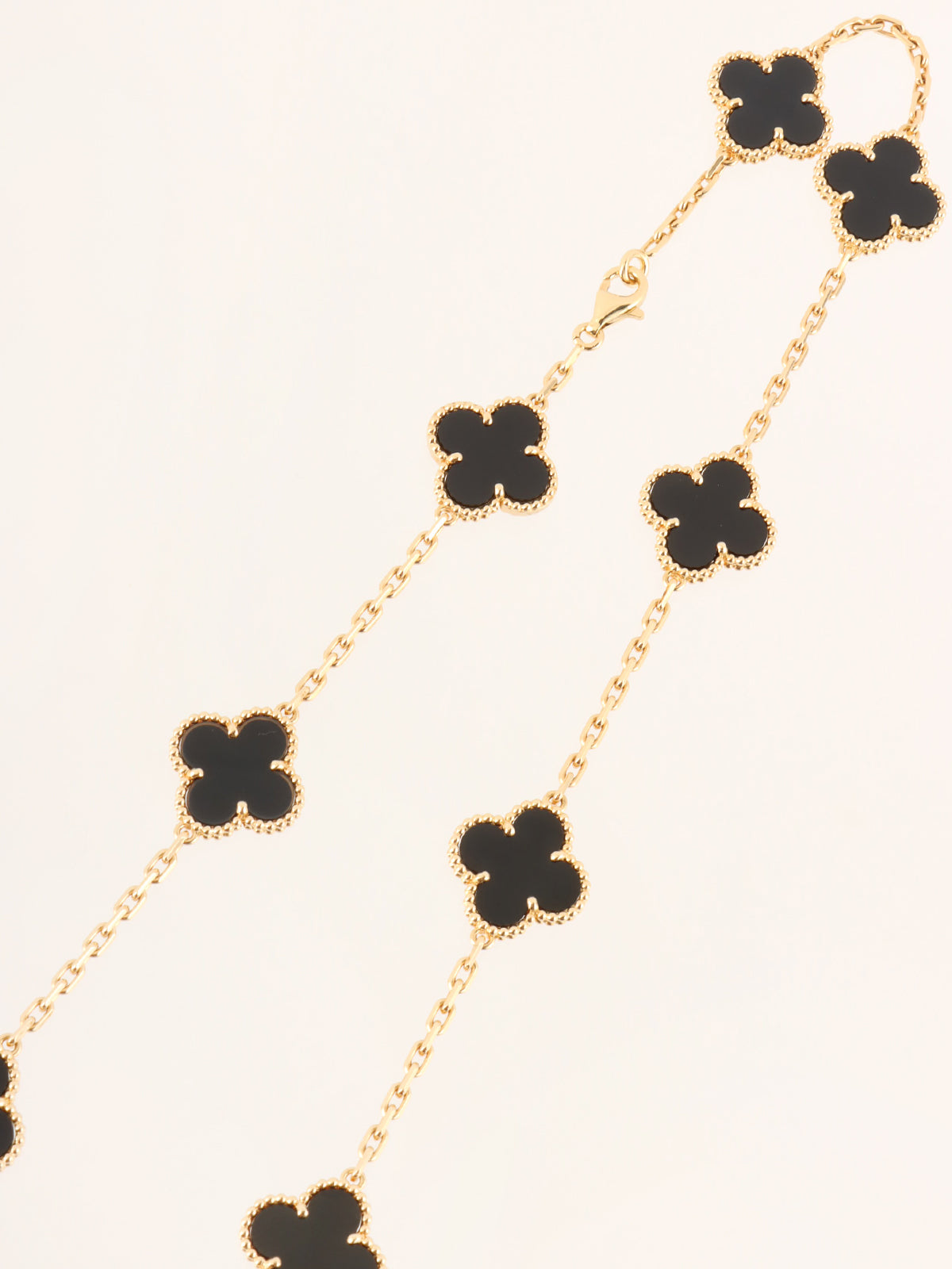 18K Vintage Alhambra 20 Motif Necklace Black/Gold