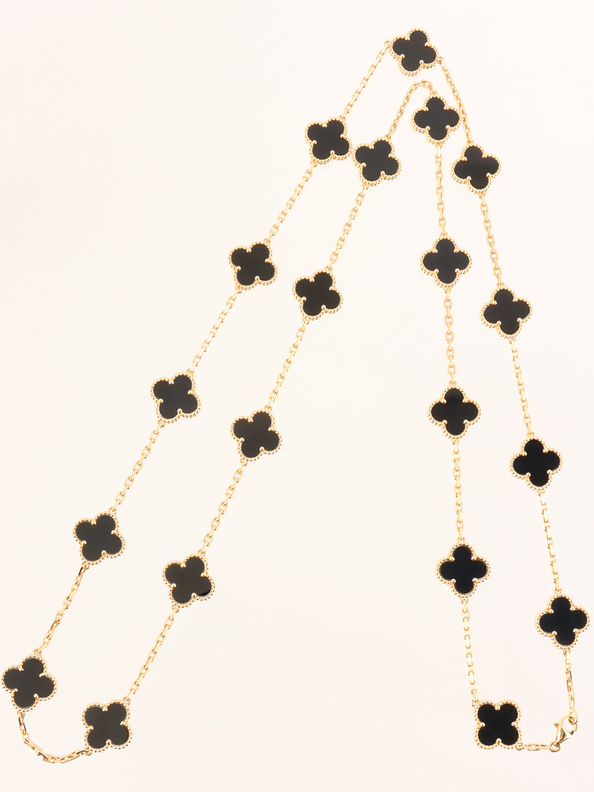 18Kヴィンテージアルハンブラ20モチーフネックレス ブラック/ゴールド