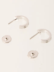 18K Mini Love Earrings Silver