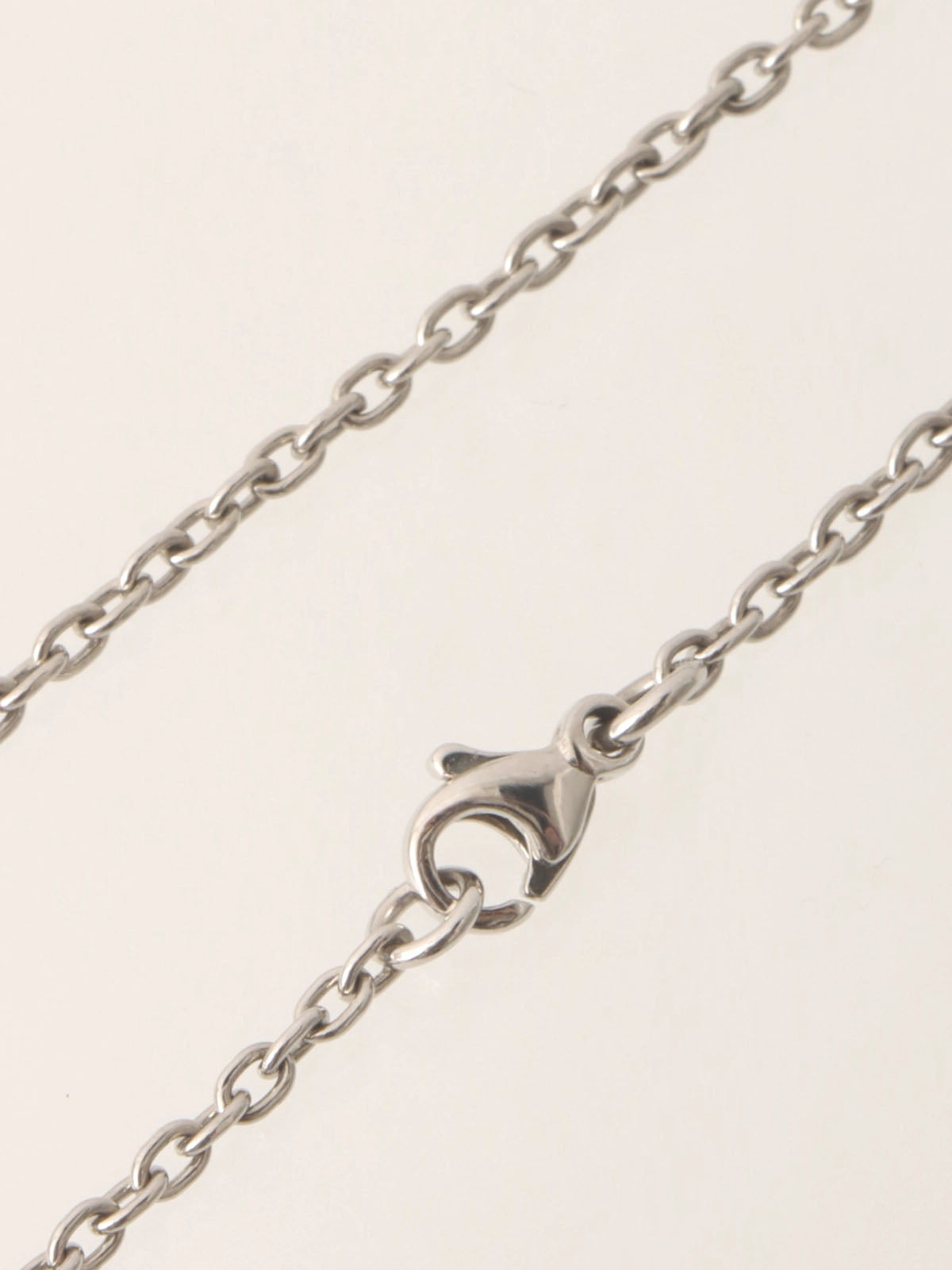 プラチナダイヤモンドハートロックキーネックレス シルバー