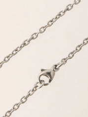 プラチナダイヤモンドハートロックキーネックレス シルバー