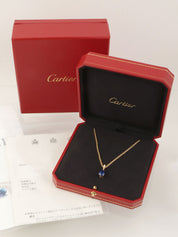 18K金梨形蓝宝石项链，金色/蓝色