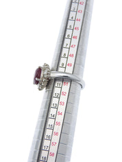 プラチナルビーダイヤモンドリング シルバー/レッド