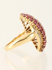 18Kダイヤモンドルビーデザインリング ゴールド/レッド