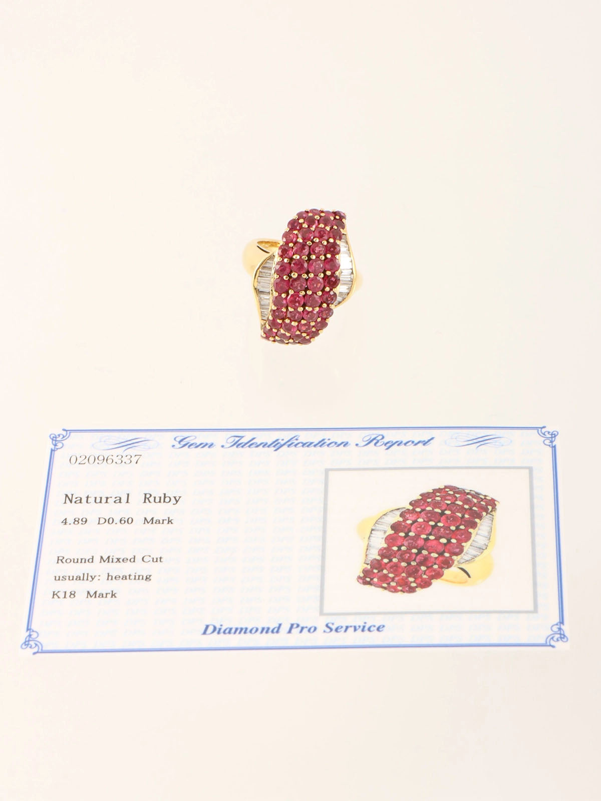 18Kダイヤモンドルビーデザインリング ゴールド/レッド