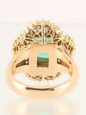 18Kエメラルドダイヤモンドデザインリング ゴールド/グリーン