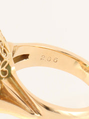 18Kエメラルドダイヤモンドデザインリング ゴールド/グリーン