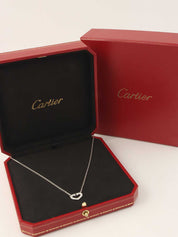 18K Diamond C Heart Necklace in Silver