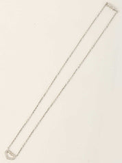 18K Diamond C Heart Necklace in Silver