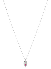 18Kルビーダイヤモンドデザインネックレス シルバー/チェリーレッド