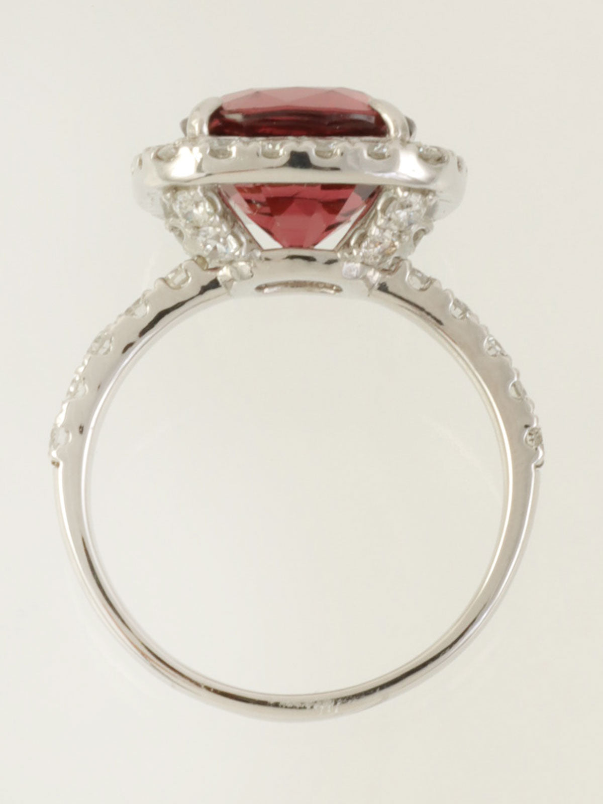 プラチナスピネルダイヤモンドリング レッド/シルバー