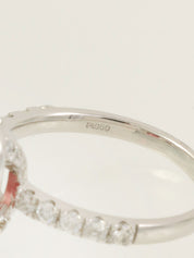 プラチナスピネルダイヤモンドリング レッド/シルバー