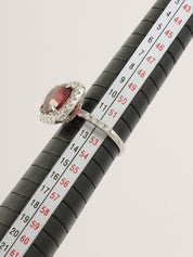 プラチナスピネルダイヤモンドリング レッド/シルバー