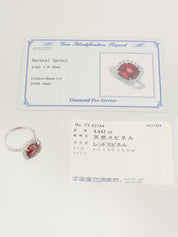 プラチナスピネルダイヤモンドリング レッド/シルバー