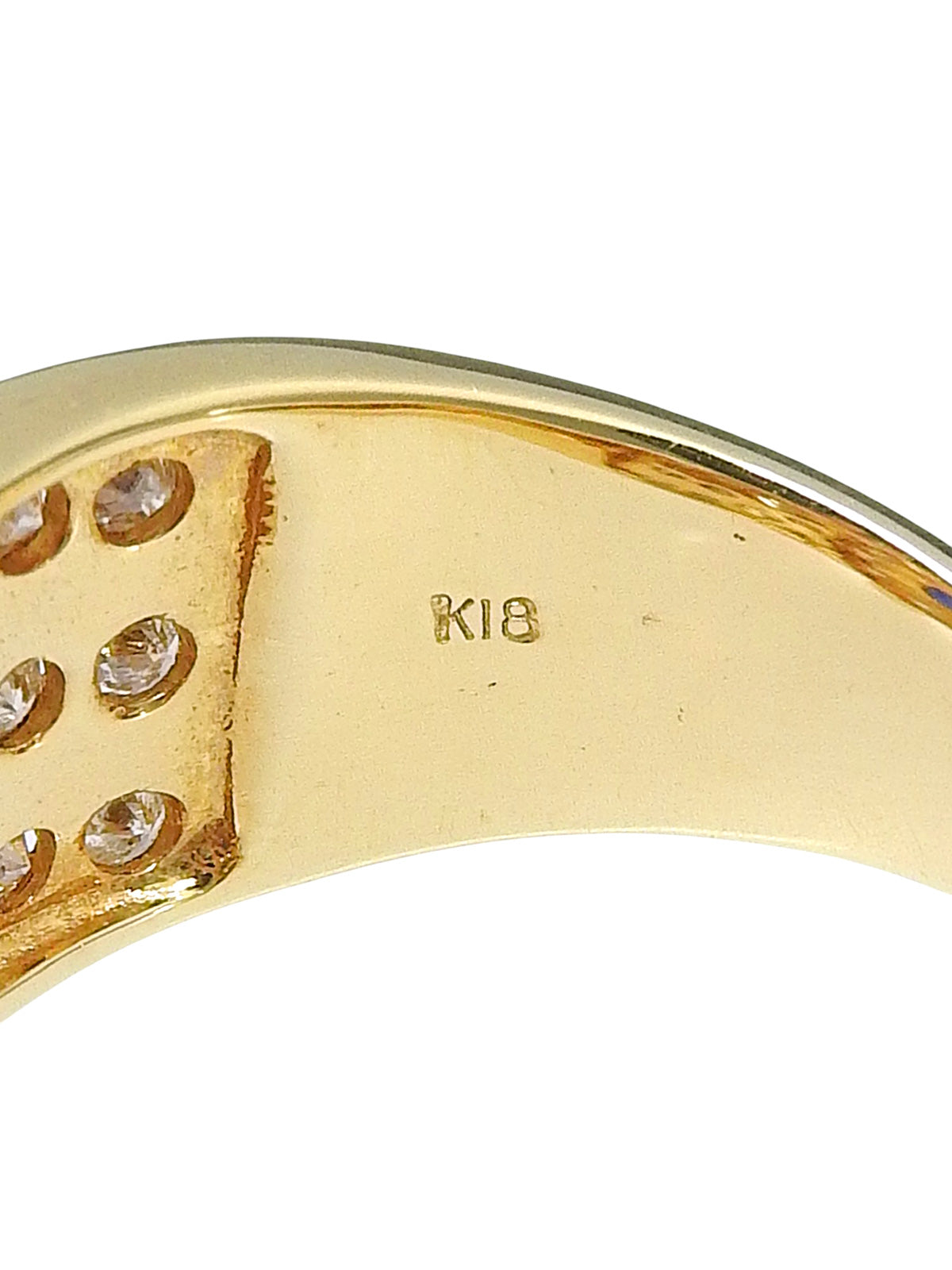 K18 蓝宝石钻石戒指 金色/蓝色