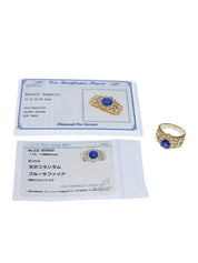 K18サファイヤダイヤモンドリング ゴールド/ブルー