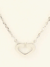 18K Diamond C Heart Necklace in Silver
