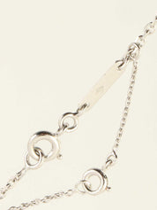 18K Diamond C Heart Necklace in Silver