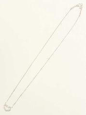 18K Diamond C Heart Necklace in Silver