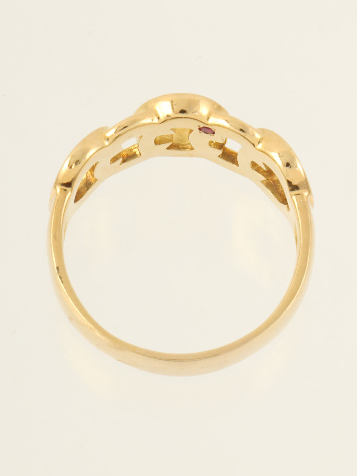 18K Gold Diamond C Logo Ring