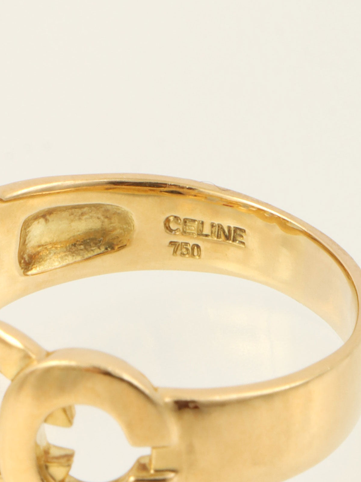 18K Gold Diamond C Logo Ring