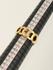 18K Gold Diamond C Logo Ring