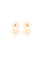 18K Gold/White Pearl Design Earrings