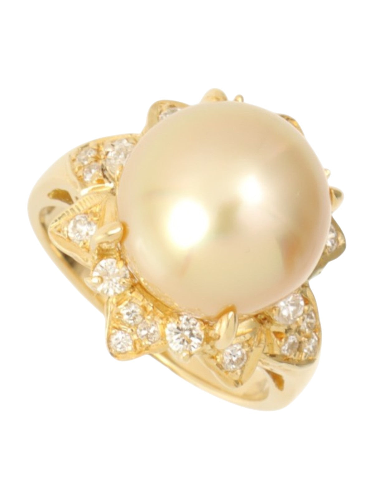 18K South Sea Pearl Diamond Ring #50 Gold