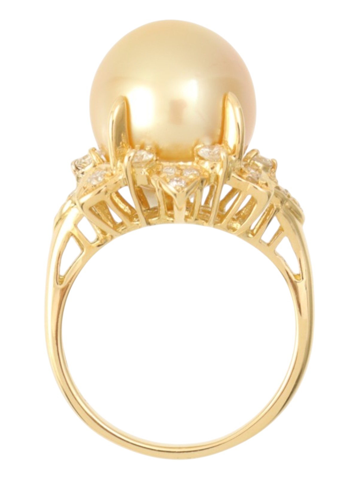 18K South Sea Pearl Diamond Ring #50 Gold