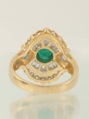 18Kエメラルドダイヤモンドデザインリング ゴールド/グリーン