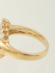 18Kエメラルドダイヤモンドデザインリング ゴールド/グリーン