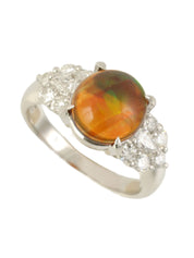 プラチナオパールダイヤモンドデザインリング シルバー/マルチ