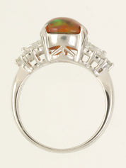 プラチナオパールダイヤモンドデザインリング シルバー/マルチ