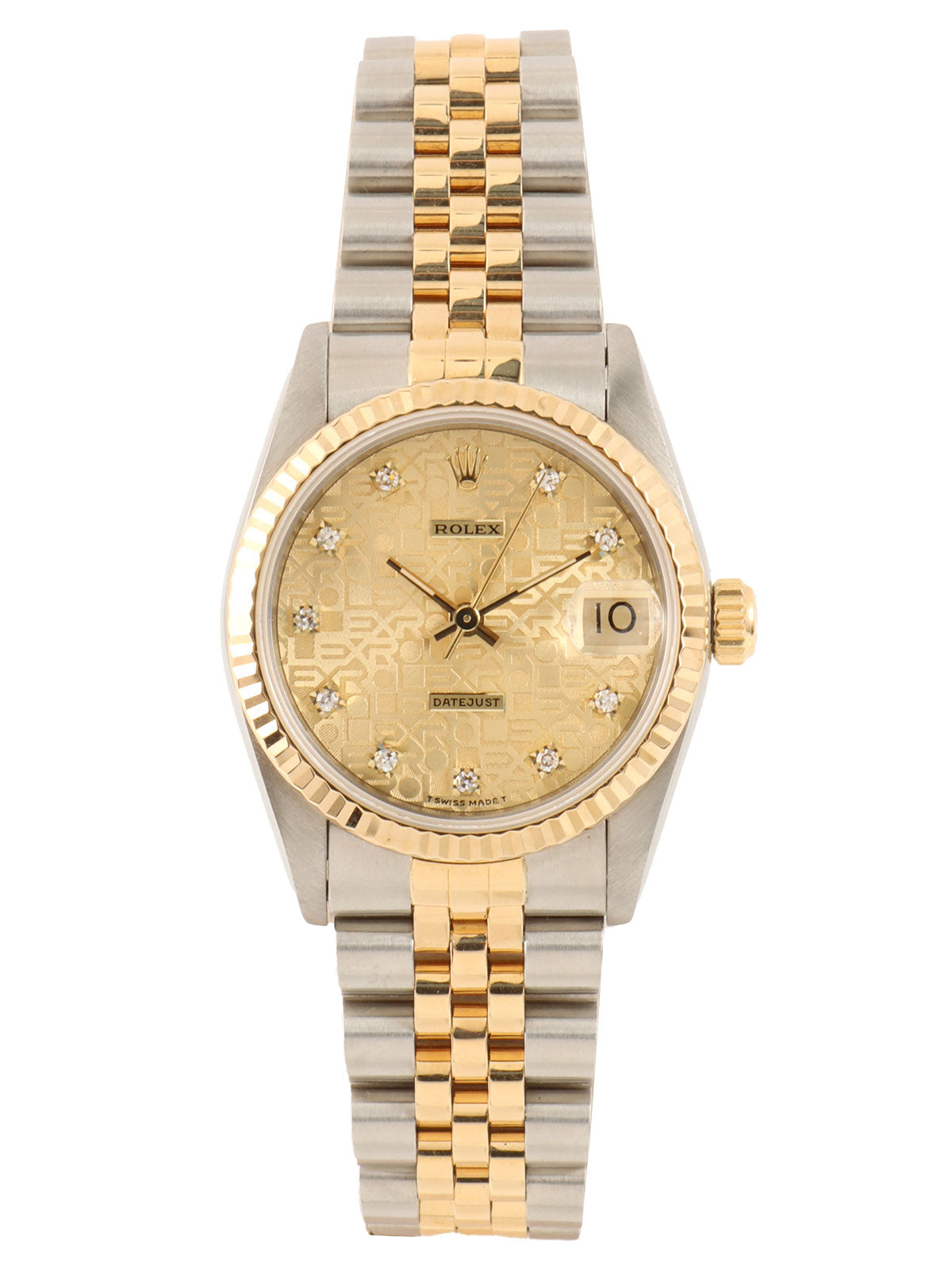 1994-1995 10P Diamond Oyster Perpetual Datejust Gold/Silver