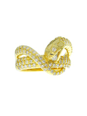 18Kダイヤモンドスネークモチーフリング ゴールド